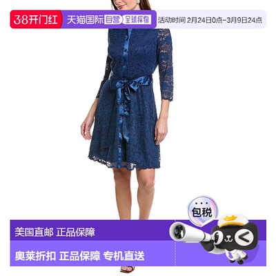自营Rene Ruiz Lace Shirtdress - Blue 连衣裙美国直发奥莱