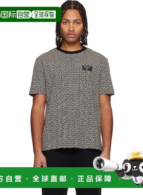 香港直邮Balmain 巴尔曼 男士 黑色 & 驼色 Monogrammed Couture