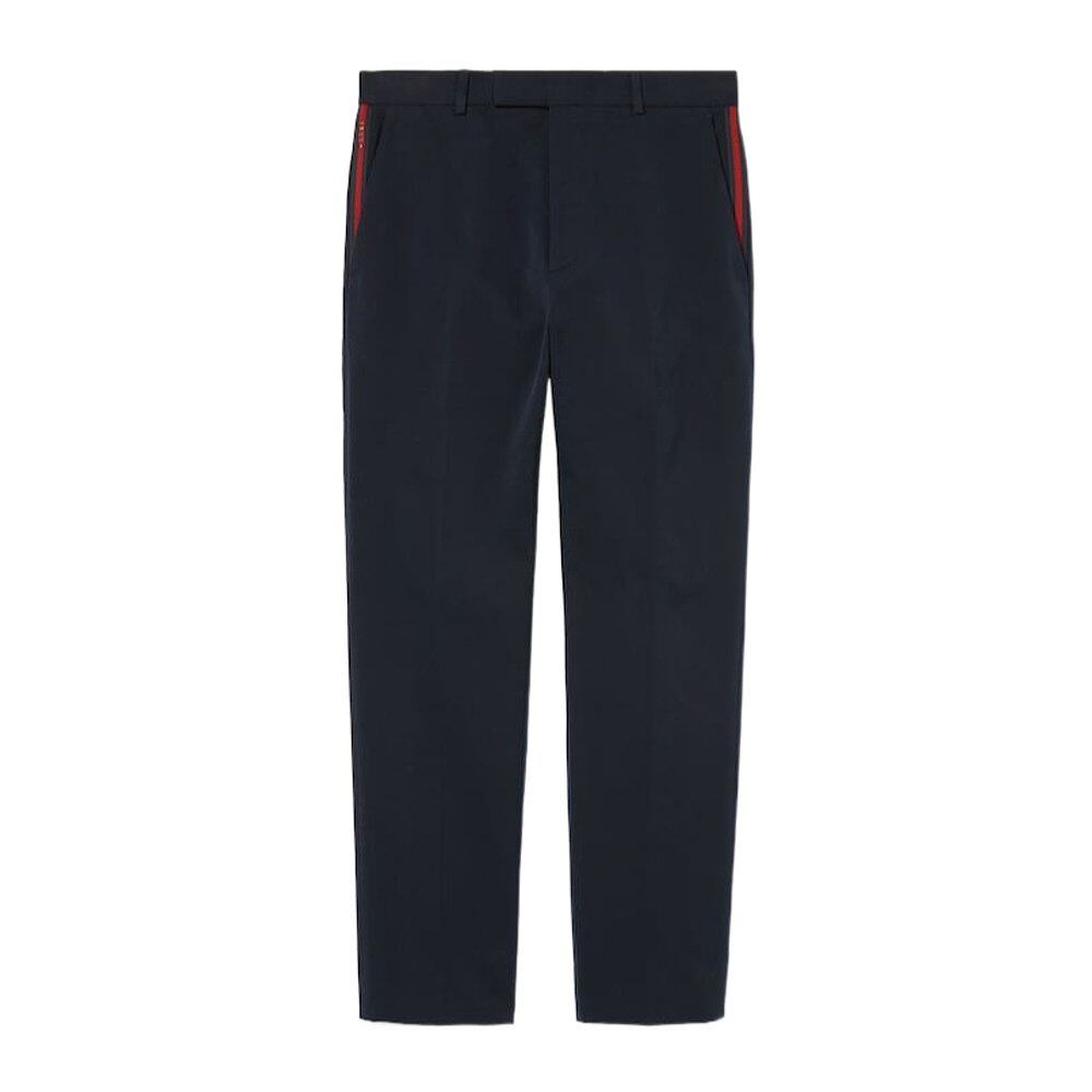 GUCCI 男士休闲裤 794410ZABPQ4020 SS2025 黑色 腰带环休闲裤