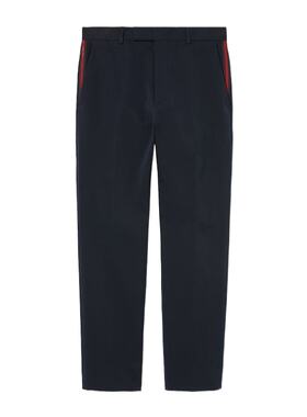 GUCCI 男士休闲裤 794410ZABPQ4020 SS2025 黑色 腰带环休闲裤