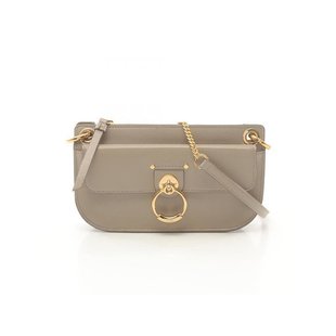 中古Chloe克洛伊女A級95新Shoulder bag肩包牛皮斜挎包淺褐色