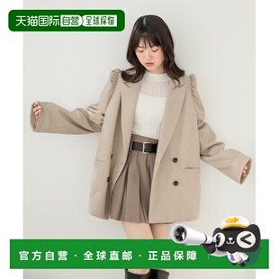 日本直邮Heather 女装 构筑感垫肩宽松大版型双排扣西装外套 6476