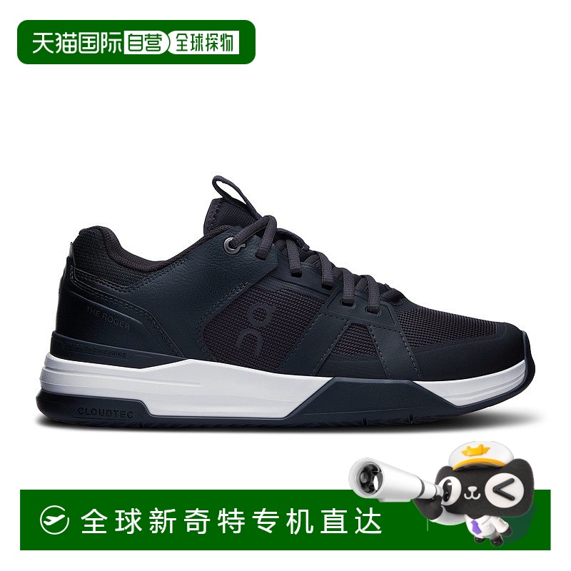 欧洲直邮On昂跑 THE ROGER系列女士黑色/白色再生聚酯纤维logo标