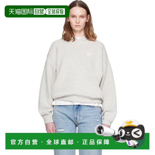 香港直邮ANINE BING 女士 灰白色 & 黑色 Framed Monogram Alec