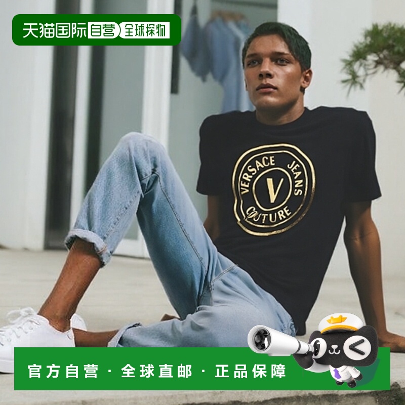 1h可退 香港直邮VERSACE JEANS 男士T恤 79GAHT01CJ00TG89 AW2025
