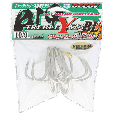 日本直邮Katsuichi Decoy Big Treble Y-S23BL #10/0 TIN(Aqua Bl