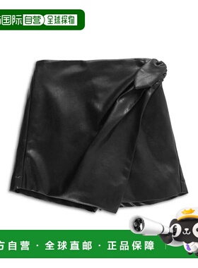 自营Habitual Mock Faux Wrap Skort Women's Black Pull-On Elas