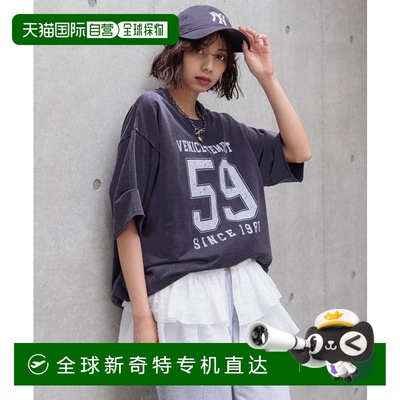 1h可退 日本直邮PAGEBOY 女装 经典复古宽松短袖T恤 切边设计轻薄
