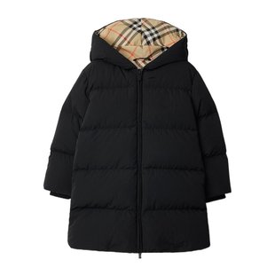BURBERRY 男童大衣 81000151 SS2025 黑色 长袖羽绒服