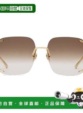 自营GUCCI/古驰 女款金属细节方形无框结构 棕色渐变色镜片太阳镜