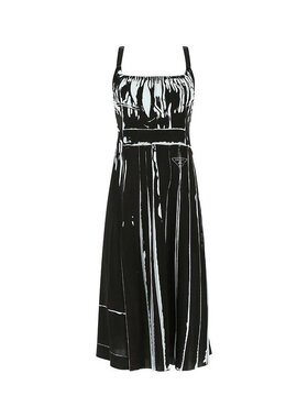 Prada 普拉达 女士 U 领无袖 Sablé 连衣裙 P3G59S22110JO