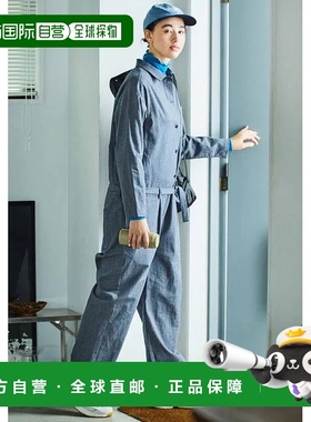 1h可退 日本直邮THREE FIFTY STANDARD 女士海军蓝色鱼骨纹连身裤