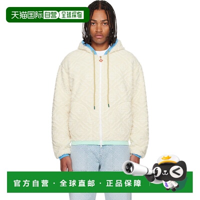 1h可退 香港直邮Casablanca 男士 灰白色 Monogram Jacquard Flee