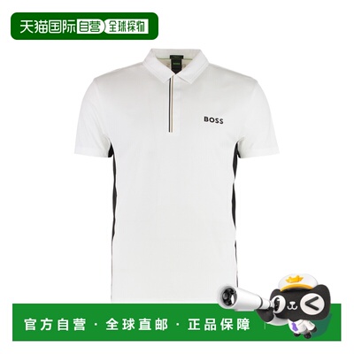 香港直邮BOSS 男士POLO衫 50538123100 SS2025 白色 Technical fa