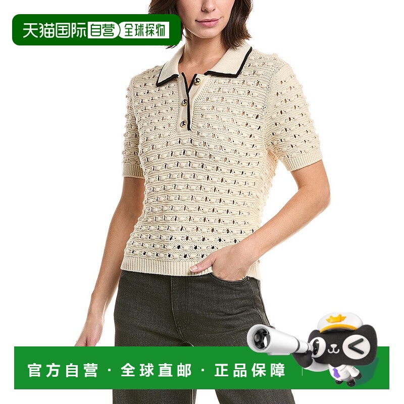 自营FRAME Denim The Bauble Polo Sweater - white 美国奥莱直发