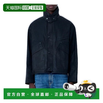 1h可退 香港直邮Lemaire 男士 按扣式雨衣 OW1174LF1495 black黑