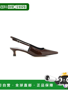 1h可退 香港直邮aeyde 女士 Catrina 金属感漆皮露跟浅口鞋