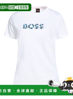 1h可退 香港直邮潮奢 BOSS 波士 女士 T恤 white白色 舒适时尚