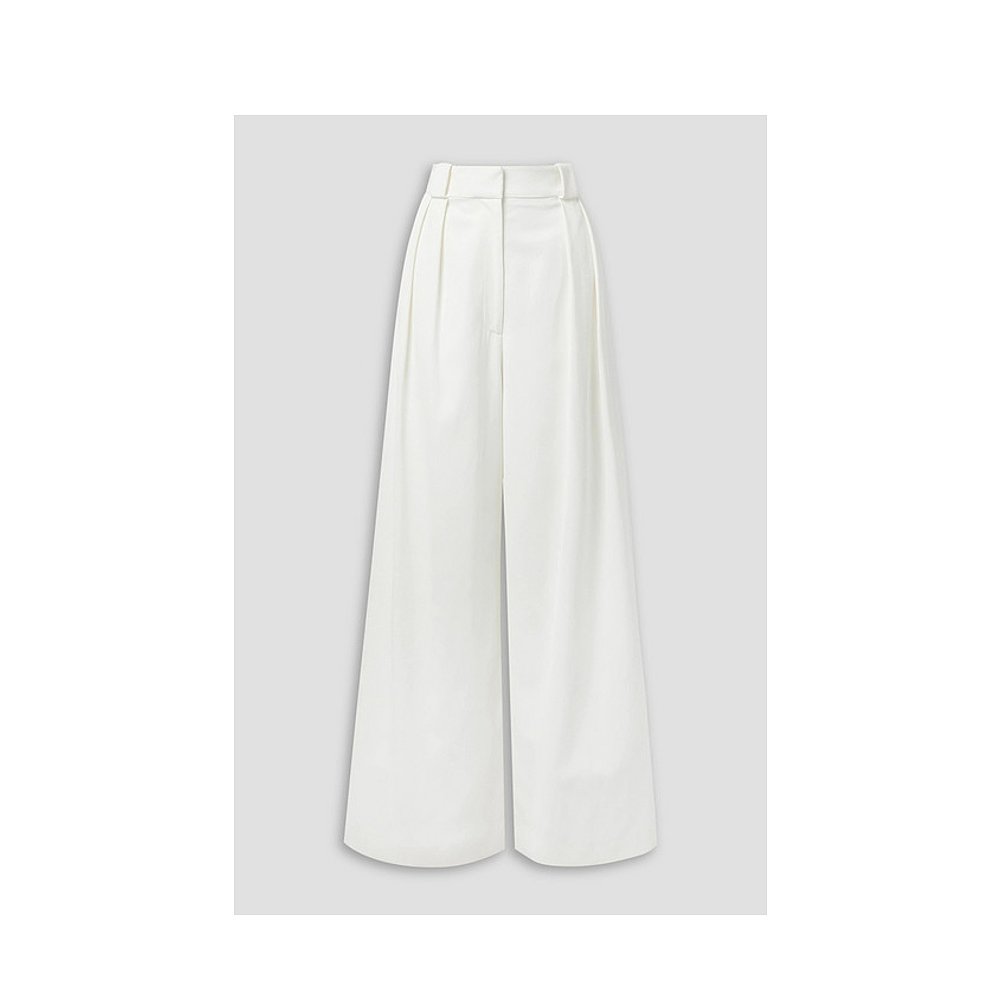 1h可退 香港直邮KHAITE 女士 Rico 褶裥斜纹布阔腿裤 31004052