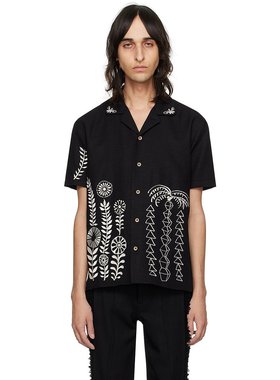 潮奢 Andersson Bell 男士 黑色 May Embroidery 衬衫 atb1055m