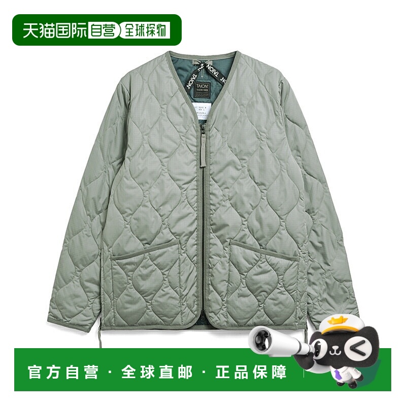 日本直邮TAION V 领拉链羽绒服M 码D.SAGE GREENTAION-101ZML-1
