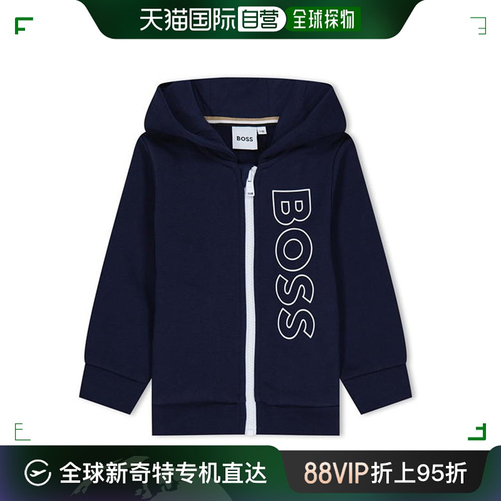 香港直邮潮奢 BOSS 波士 婴儿Boss Lrg Lgo In34 拉链卫衣童装