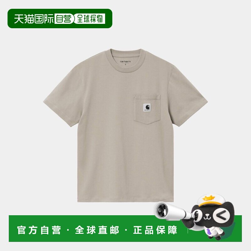 自营欧洲直邮Carhartt WIP 女士米色棉质短袖口袋T恤