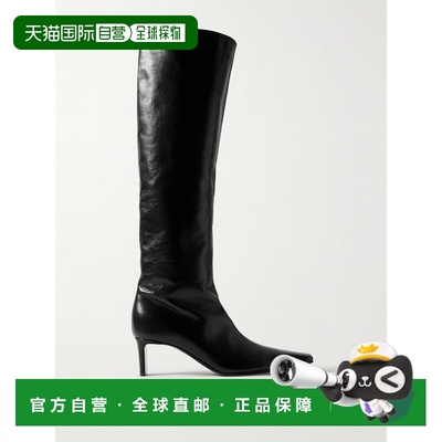 1h可退 香港直邮KHAITE 女士 方头长筒靴 F1099907 black黑色 舒