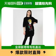 X1089 香港直邮LOVE MOSCHINO T恤 WS70S00 C74 女士黑色棉质长款