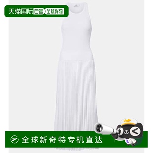 green绿色 1h可退 香港直邮Alaia 女士 褶裥罗纹针织中长连衣裙