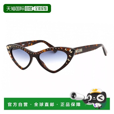 自营Moschino Sunglasses Cat Eye Full Rim, Havana Frame And D