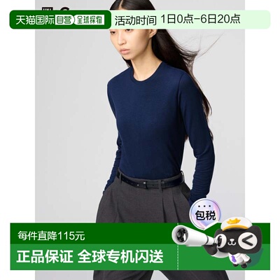 日本直邮Uniqlo Uniqlo 极暖Heattech羊绒混纺圆领长袖T恤 478955