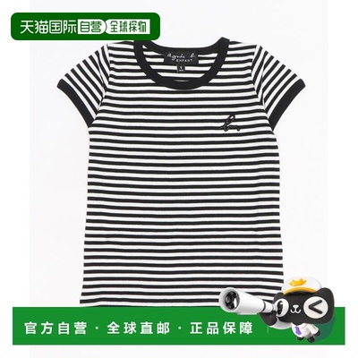 1h可退 日本直邮agnes b. 儿童版条纹T恤 舒适柔软纯棉材质 春夏