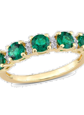 自营 Mimi & Max 女式 1 2/5 克拉 TGW 人造祖母绿和人造白色蓝宝