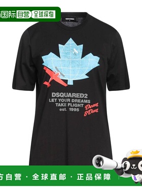 1h可退 香港直邮Dsquared2 二次方 女士 T恤 black黑色 舒适时尚