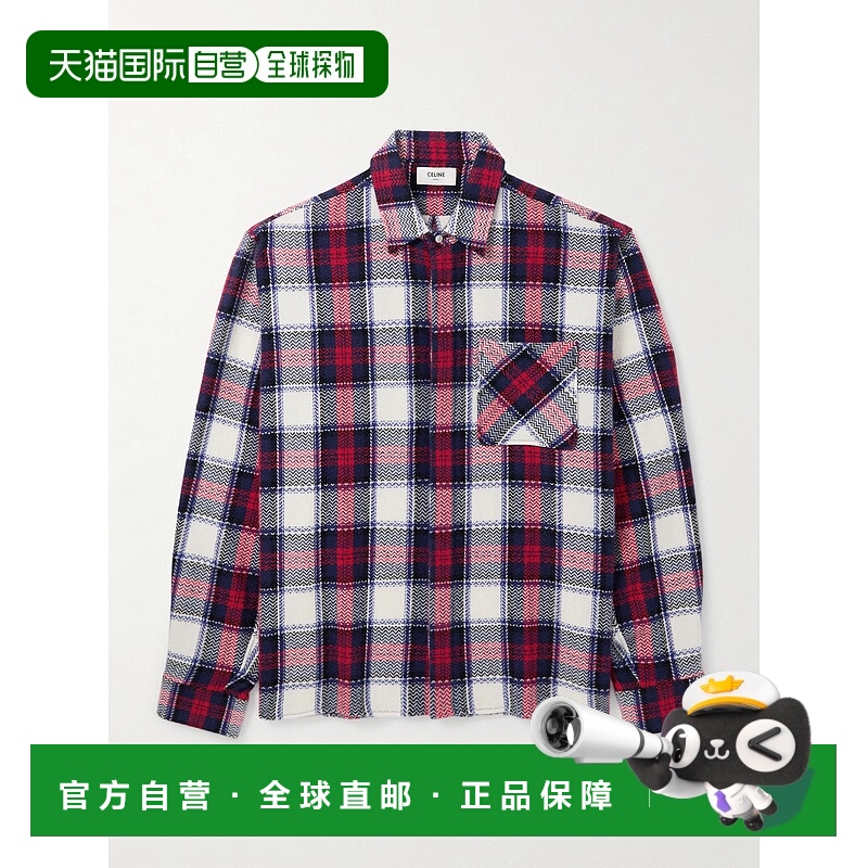 Celine 思琳 男士 格纹羊绒衬衫式衬衫 RC0B01903