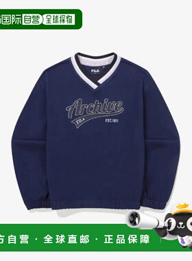 韩国直邮FILA Wheela 儿童长袖 T 恤 KQC FK2POG3402F-NAY 校队标