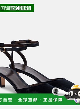 1h可退 香港直邮The Row 女士 Carla 45 天鹅绒浅口鞋 black黑色