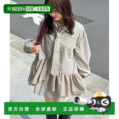 1h可退 日本直邮CIAOPANIC 女装 系带领结层叠感衬衫连衣裙 CPZ10