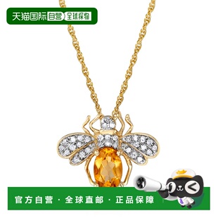 自营 Ross-Simons Citrine and . Diamond Bee Pendant Necklace