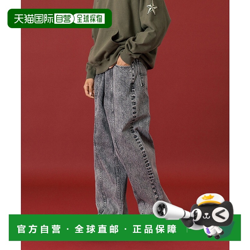 1h可退 日本直邮XLARGE男女同款拼接丹宁裤宽松直筒牛仔长裤 1012