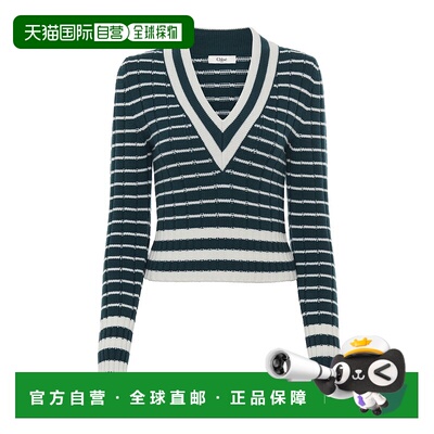 香港直邮Chloe V 领美利奴羊毛针织长袖毛衣 CH25AMP49800