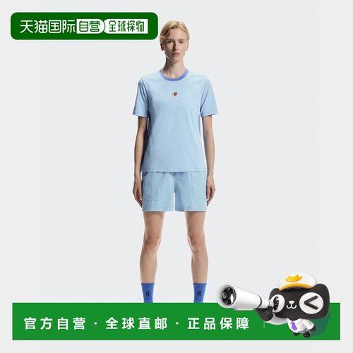 自营欧洲直邮On昂跑 Trek-T SHF女士蓝色棉质户外简约轻便T恤运动
