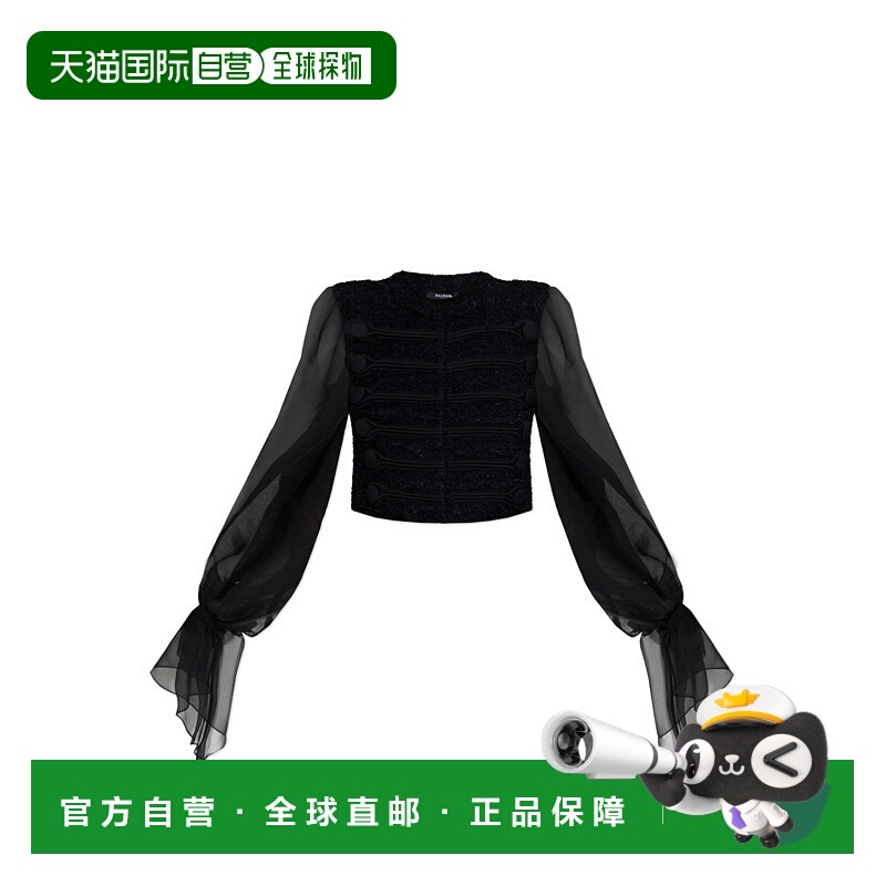 1h可退 香港直邮BALMAIN 女士夹克 FF1HR140MH420PA AW2025 黑色