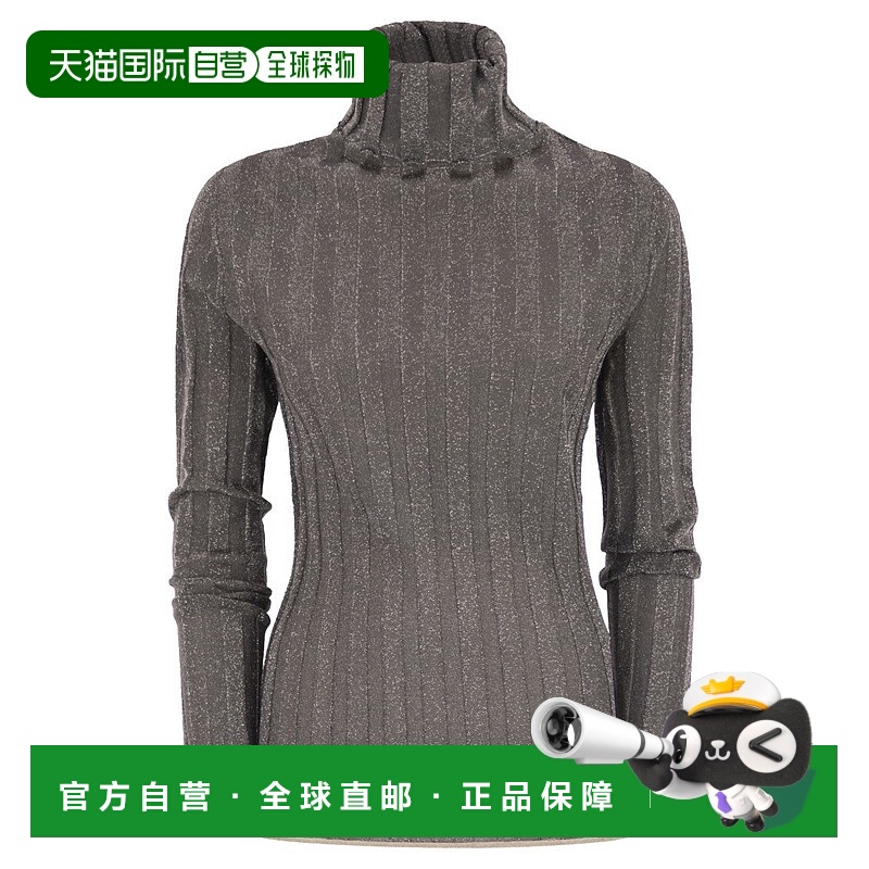 自营fabiana filippiRibbed Turtleneck Sweater With Lurex Trim