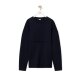 海军蓝羊毛标志提花休闲宽松毛衣 男士 LOEWE 罗意威23新款
