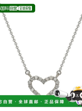 自营 Suzy Levian 14K 白金 0.25 ctw 钻石心形项链 - 白色 美国