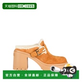 香港直邮潮奢 brown棕色 Fendi 女士 1h可退 木屐 芬迪 Mules 舒