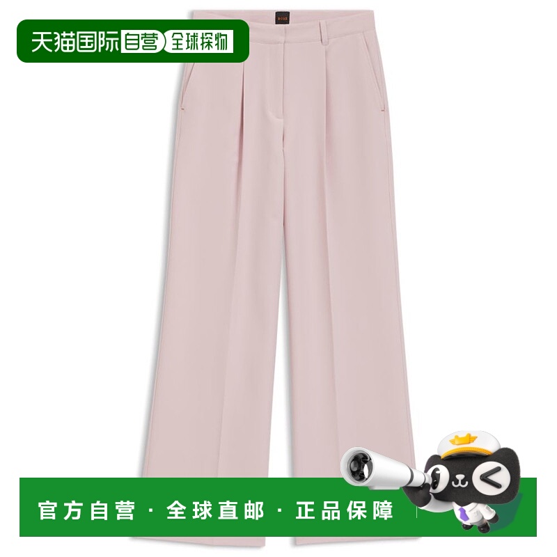 自营boss弹力面料常规修身阔腿裤-浅紫色 美国奥莱直发