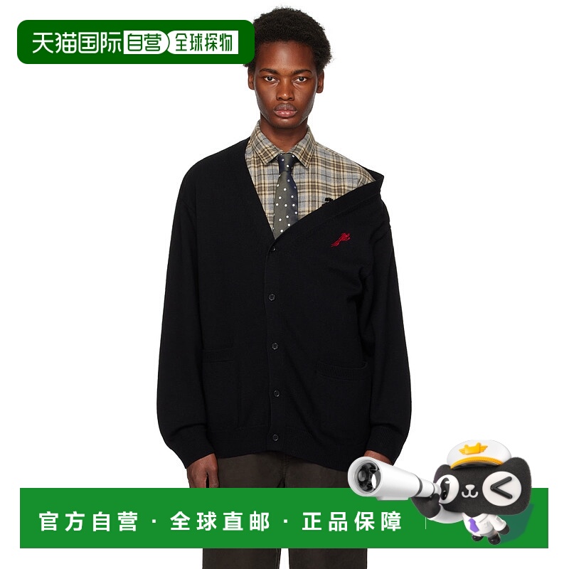 1h可退 香港直邮潮奢 Doublet 男士 黑色 Half Loose 开衫 23AW57